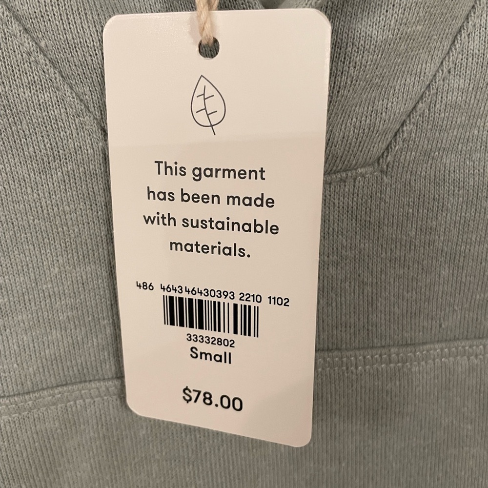 NWT UpWest Hemp Fleece V-Neck Hoodie - Picture 6 of 6